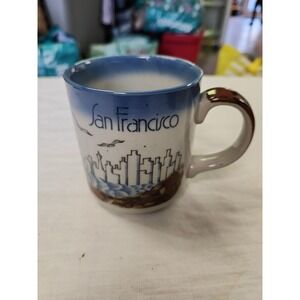 MICO MUG SAN FRANCISCO Collectible Golden Gate Bridge Seagull Skyline Sailing VT